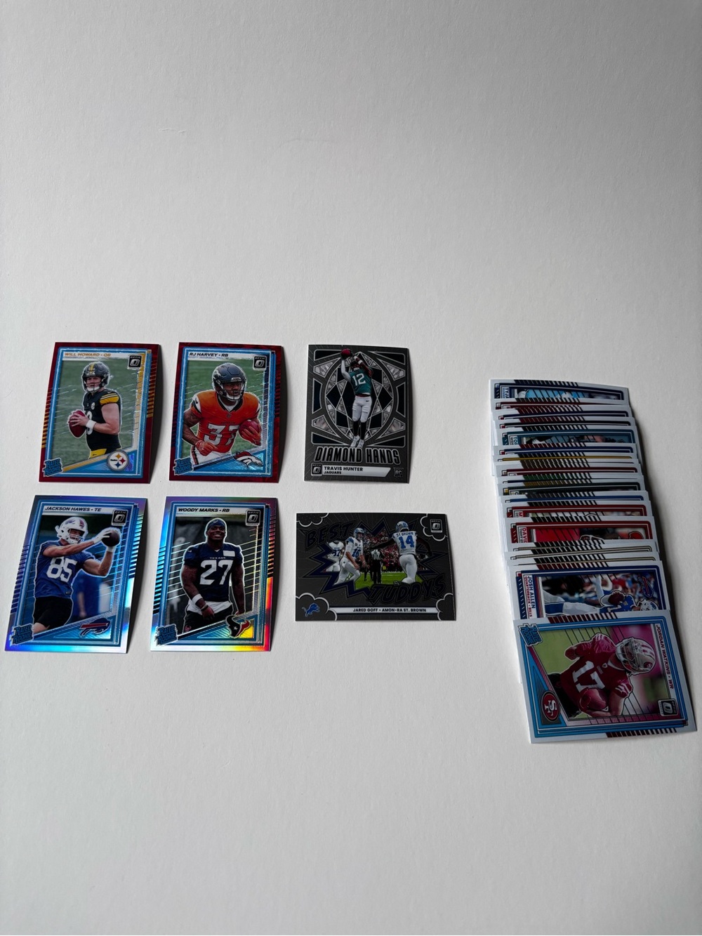 2025 Donruss Optic Football Lot (30) Travis Hunter RC Will Howard Red Hyper